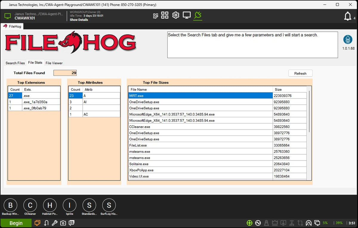 Filehog Storage Analyzer Plugin for ConnectWise Automate