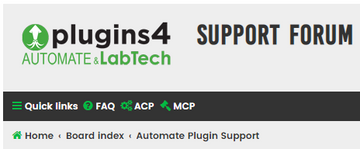 Did you know Plugins4Automate has a great support forum?