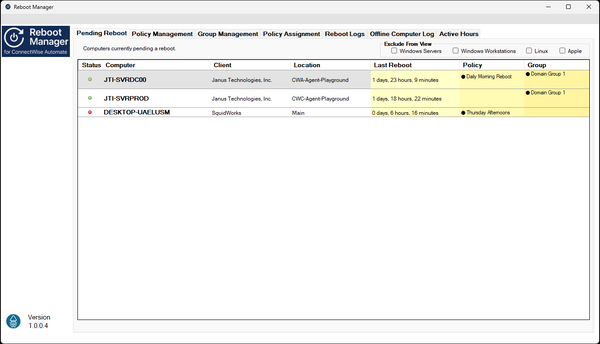 Reboot Manager for ConnectWise Automate