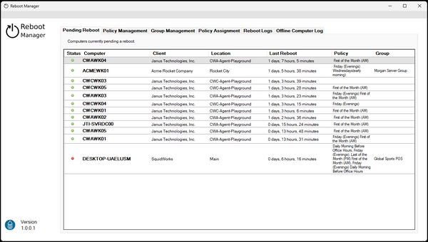 Reboot Manager for ConnectWise Automate
