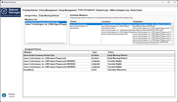 Reboot Manager for ConnectWise Automate