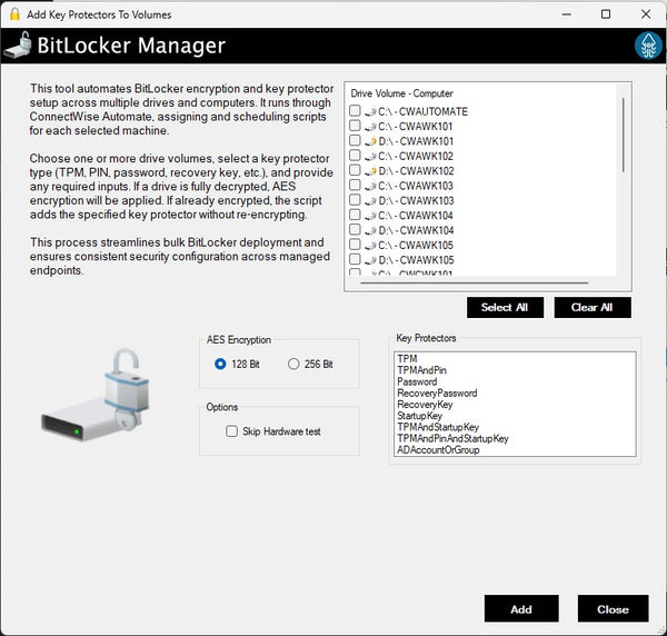 BitLocker For ConnectWise Automate (Monthly Subscription)