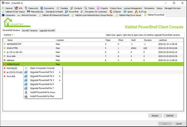 Habitat Powershell Client Console