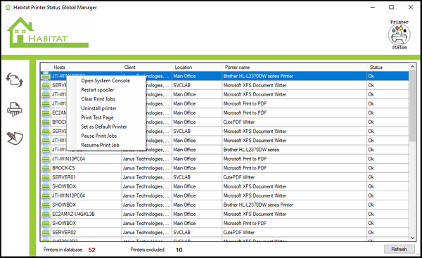 Habitat Printer Status Global Manager