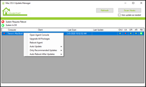 Habitat Mac OS X Update Manager Screen