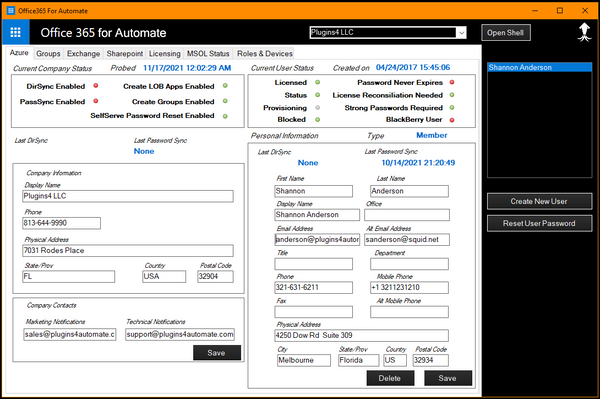 Office Three Sixty Five for Automate