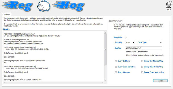 RegHog Registry Scanner